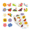 1000Pcs Spring Stickers for Kids, 2 Rolls Summer Flower Butterfly Insect Bugs Self Adhesive Label for Envelope Bottle Decor Seasonal Holiday DIY Crafts Classroom Rewards Party Favors Gifts, 16 Designs