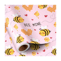 RUSPEPA Pink Valentine's Day Wrapping Paper Roll, Mini Roll, Cute Bee Heart Gift Wrap, BEE MINE Wrap Paper Perfect for Boys Girls Valentine's Day, 17 Inches X 16.4 Feet