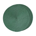 FunWheat Round Braided Placemats Set of 4 Table Mats for Dining Tables Woven Washable Non-Slip Place mats 15 inch(Black Green,4pcs)