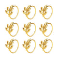 KPOSIYA Gold Napkin Rings Set of 50, Leaf Napkin Holder for Thanksgiving