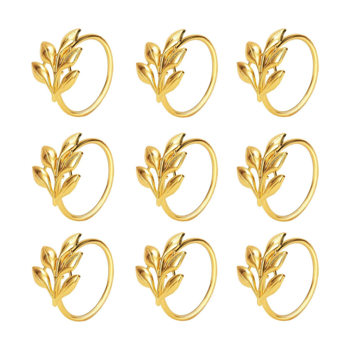 KPOSIYA Gold Napkin Rings Set of 50, Leaf Napkin Holder for Thanksgiving