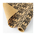 Yarcony Birthday Kraft Wrapping Paper Roll, Mens Gift Wrapping Paper - 17 Inch x 33 Feet - Vintage Style Brown Black Happy Birthday Gift Wrap Thick Present Sheet for Holiday, Party, Father's Day