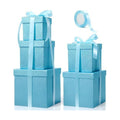 Cholemy 5 Pcs Square Nesting Boxes with Lid Assorted Sizes,Light Blue