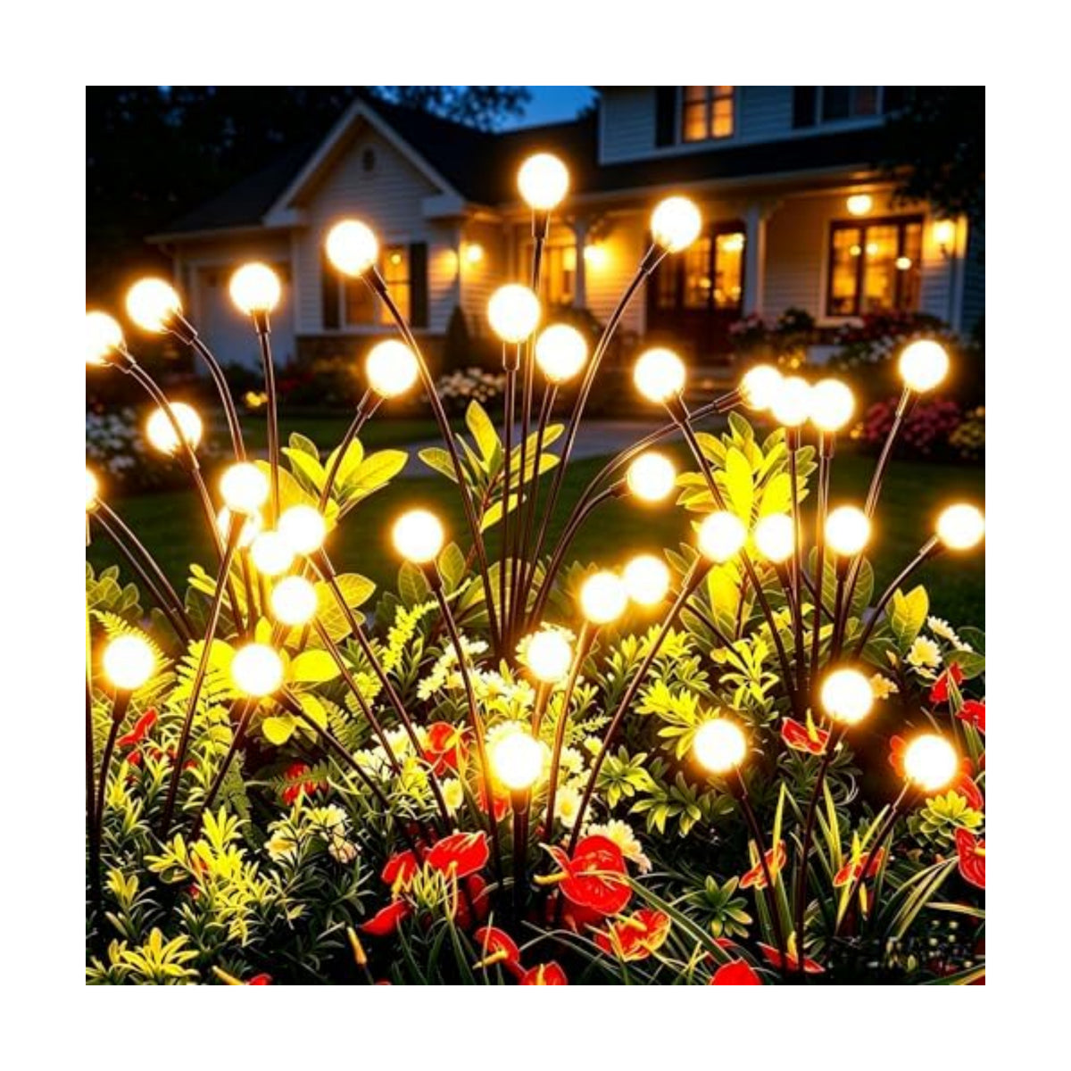 vignuto Solar Lights Outdoor Waterproof 4 Pack of 32 LEDs Garden Patio Firefly Decoration Unique Gifts Women Grandparents