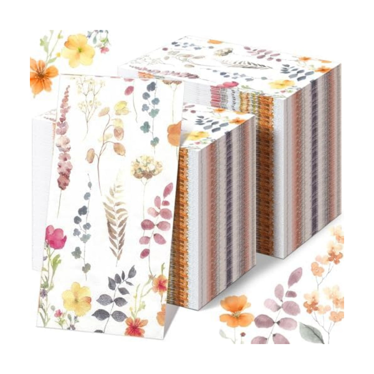 Seajan 200 Pcs Floral Napkins Paper Disposable Hand Towels for Bathroom