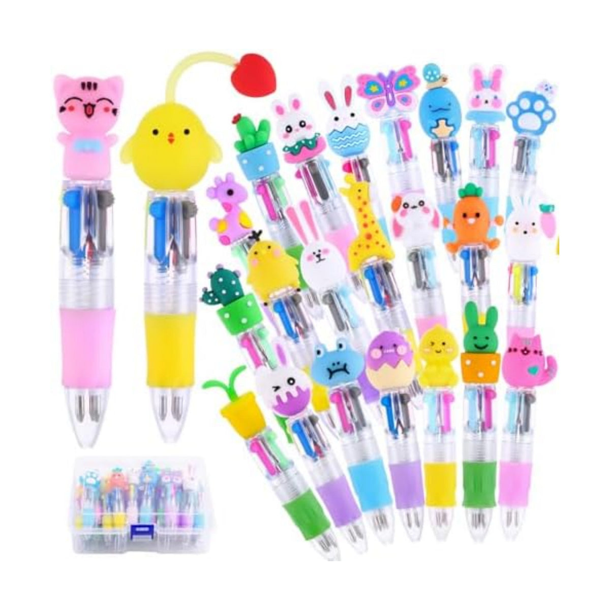 24PCS Easter Fun Pens Cute Bunny Egg Multicolor Gifts Pens Basket Stuffers