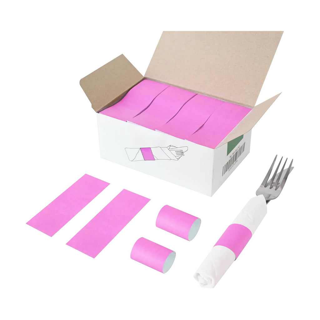 NATURALABEL Self-Adhesive Napkin Bands, Pack of 2,000, Pink