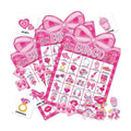 39 Pcs Pink Bow Party Bingo Game for Adults Kids 24 Players Pink Girls Party Bingo Game Cards with Reward Stickers for Family Friends Large Group Gathering Bachelorette Princess Doll Party Favors