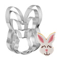 Bunny Rabbit Cookie Cutter Set-5.1in,4.5in.3.5in,2.4in - 4 Piece Easter Bunny Rabbit Head Face Shaped Cookie Cutters - Stainless Steel