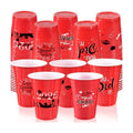 Graduation Decorations 2026 Party Cups - 50pcs 16 Oz Red and Black Disposable Graduation Plastic Cups for School Class of 2026 Grad Celebration Party Favors Supplies (5 Designs)