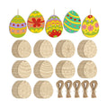 80PCS Wooden Easter Ornaments to Paint, 10 Styles DIY Blank Unfinished Wood Cutouts Ornament for Crafts Hanging Decorations, Egg Rabbit Bunny Butterfly Flower Happy Easter