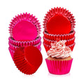 JarThenaAMCS 200Pcs Red Pink Foil Cupcake Liners Foil Metallic Baking Cups Cupcake Wrappers Muffin Liners for Valentine Christmas Birthday Wedding Party Supplies
