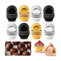 AUGSUN 400pcs Mini Foil Cupcake Liners Golden Silver Black
