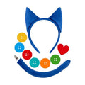 Eybila 9PCS Cat Costume Blue Cat Ears Headband Tail Button Heart Sticker