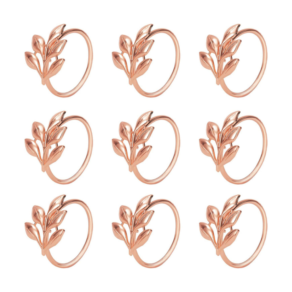 KPOSIYA Rose Gold Napkin Rings Set of 12 for Thanksgiving