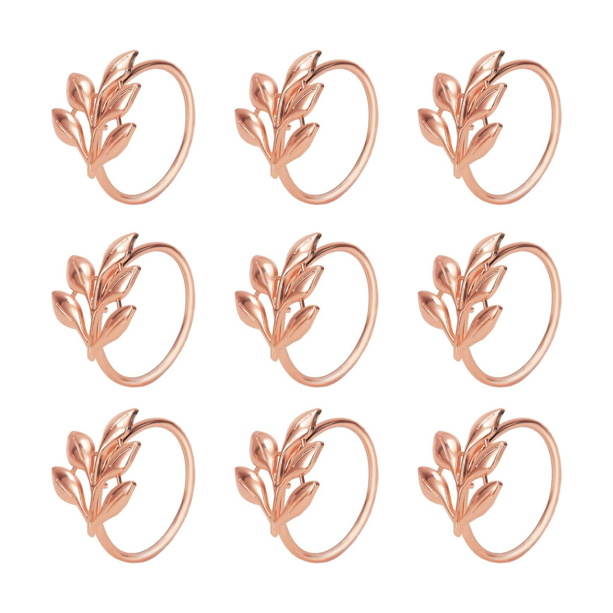 KPOSIYA Rose Gold Napkin Rings Set of 12 for Thanksgiving