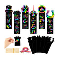 AUGSUN 96Pcs St Patricks Day Scratch Art Bookmarks Crafts for Kids