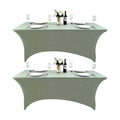 2-Pack 4ft Spandex Table Covers for Rectangular Folding Tables - Wrinkle Resistant Stretch Tight Table Cloths - Ultimate Fitted Table Protector for Parties, Banquet, and Wedding