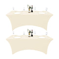 2-Pack 4ft Spandex Table Covers for Rectangular Folding Tables - Wrinkle Resistant Stretch Tight Table Cloths - Ultimate Fitted Table Protector for Parties, Banquet, and Wedding