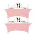 2-Pack 6ft Spandex Table Covers for Rectangle Standard Folding Tables - Wrinkle Resistant Stretch Tablecloths - Ultimate Fitted Table Protector for Parties, Trade Shows, Banquet