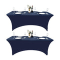 2-Pack 6ft Spandex Table Covers for Rectangle Standard Folding Tables - Wrinkle Resistant Stretch Tablecloths - Ultimate Fitted Table Protector for Parties, Trade Shows, Banquet