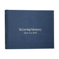 Funeral Guest Book for Memorial Service, In Loving Memory, Navy Blue Cover