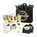 STYPOP 2 Pack 13" Large Graduation Gift Bags with Tissue Paper, Reusable Non-Woven Grad Bags with Handles, Best Graduation Gifts Class of 2026 College/High School / 8th Grade, 12.8"*10.2"*6.3"