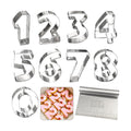 Number Cookie Cutters Shapes 9pcs, Sturdy Basic Biscuit Cutters Set with Dough Cutter, Metal Birthday Cookie Cutters for Holiday Baking Decorating