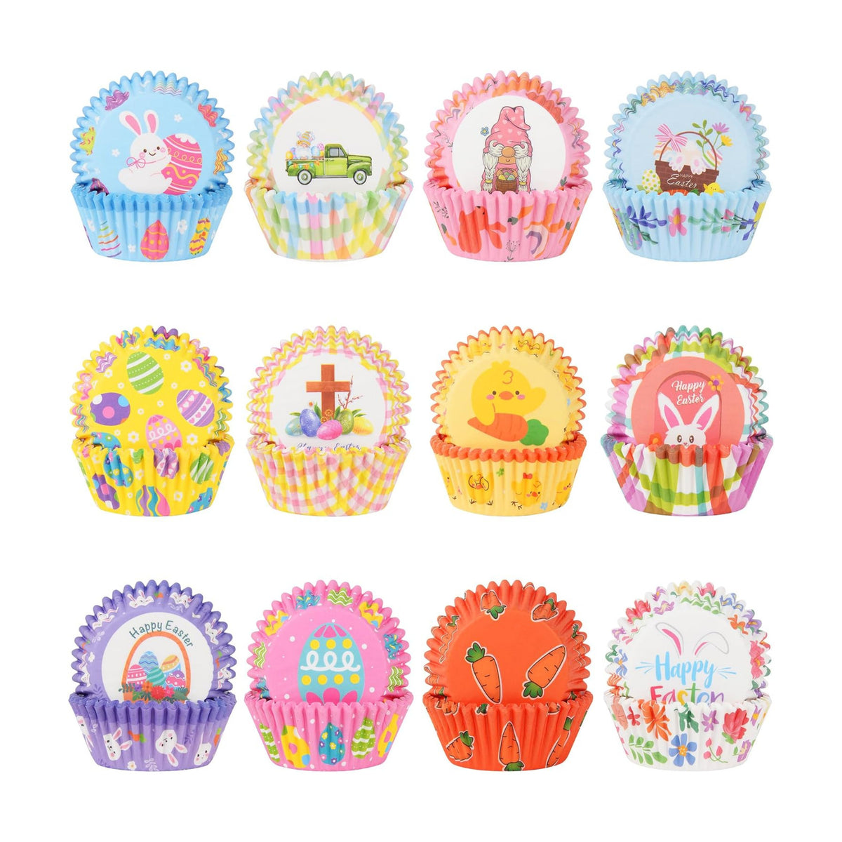 600 Pack Easter Cupcake Liners Baking Cups Standard Size Muffin Liners for Easter Spring Birthday Party Candy Cake Decorations Supplies(12 Styles)