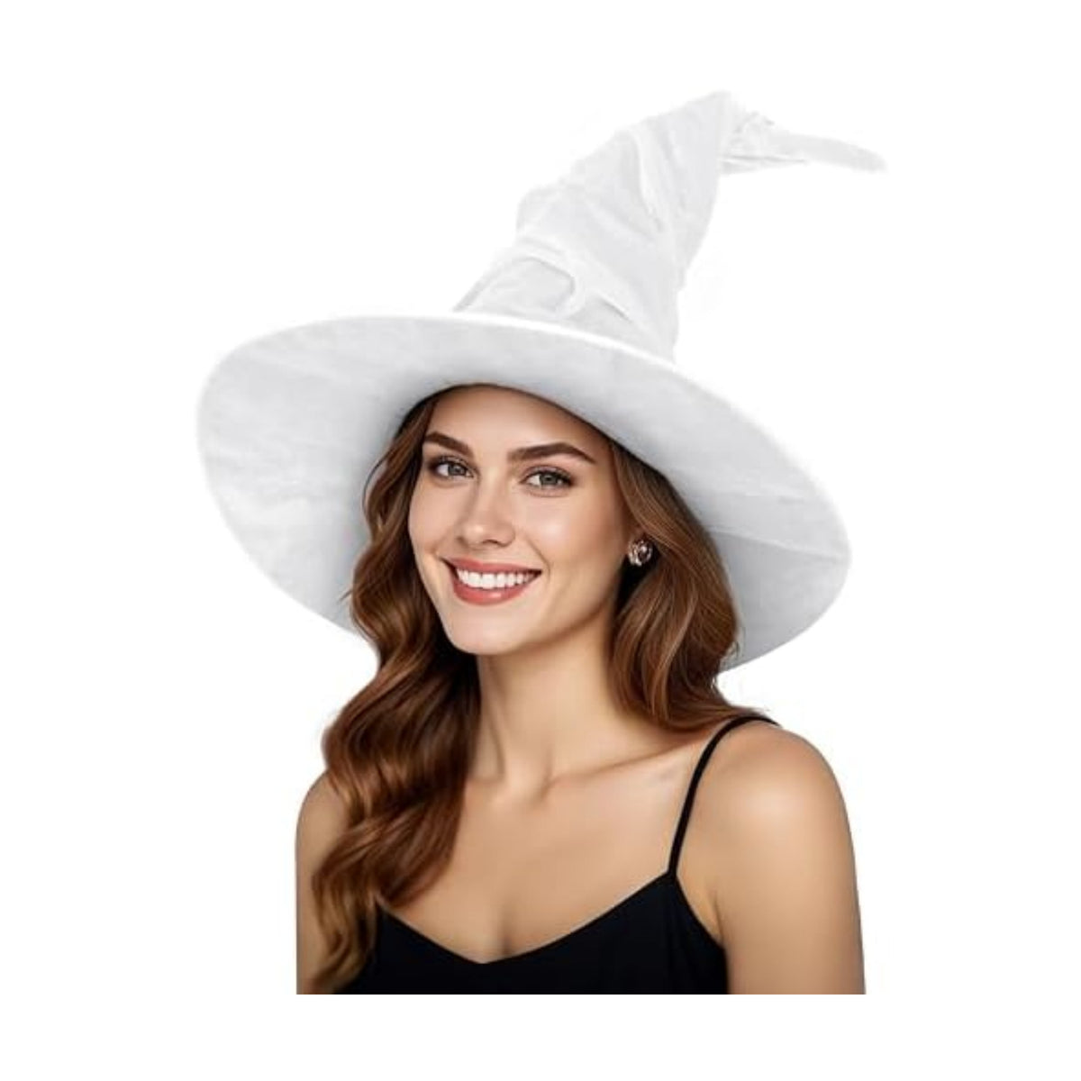Women's Witch Hat with Shapeable Wide Brim and Adjustable Drawstring