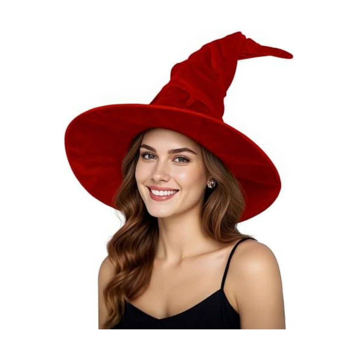 Women's Witch Hat with Shapeable Wide Brim and Adjustable Drawstring