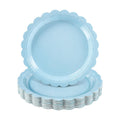 NatNarr 30 Pk Light Blue Plates 9" Disposable Scalloped Blue Paper Plates