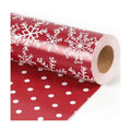 BIOBROWN Christmas Wrapping Paper Snowflake and Polka Dots Design for Xmas