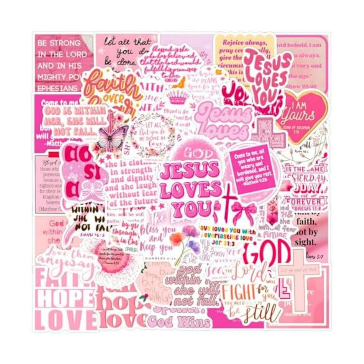100 PCS Bible Verse Stickers, Jesus Scripture Stickers, Bible Journaling Supplies, Christian Sticker for Water Bottles, Christian Sticker Gifts for Adults and Teens