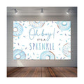 Donut Sprinkle Baby Shower Backdrop for Boy Blue Confetti Sprinkle Photography Background Oh Boy Donut Baby Shower Cake Dessert Table Decorations Photo Booth Props (5x3ft)