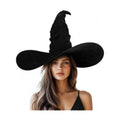 UQJE Ruched Witch Hat for Women, Large Halloween Costume Hat
