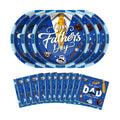50 Pcs Fathers Day Paper Plates and Napkins Set