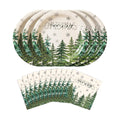 50 Pcs Christmas Paper Plates and Napkins Set