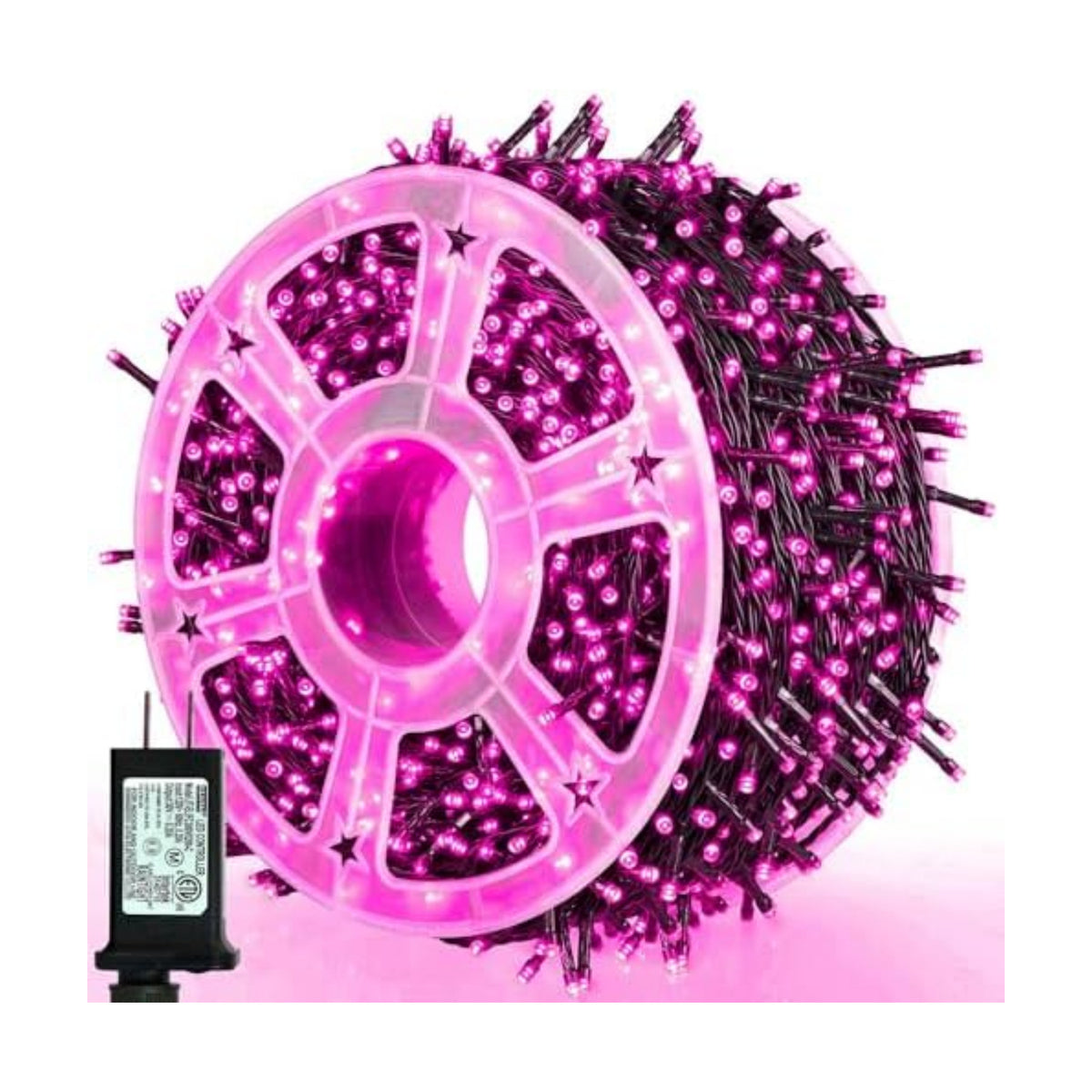 164 FT 500 LED Pink String Lights, Plug in Fairy Lights with 8 Modes, Waterproof Twinkle Light for Bedroom, Christmas Tree, Valentine's Day, Wedding Party, Halloween Decor