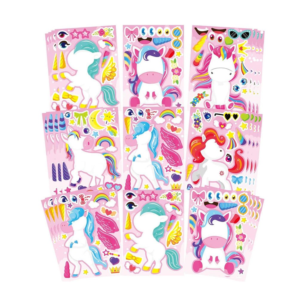 Make Your Own Unicorn Stickers, Make a Face Sticker, Pink Unicorn Stickers