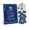 Graduation Candy Buffet Labels for Grad Party Decorations, Graduation Candy Bar Dessert Food Label Signs Set, Class of 2026 Grad Parties Table Decor Supplies (Blue and Gold)