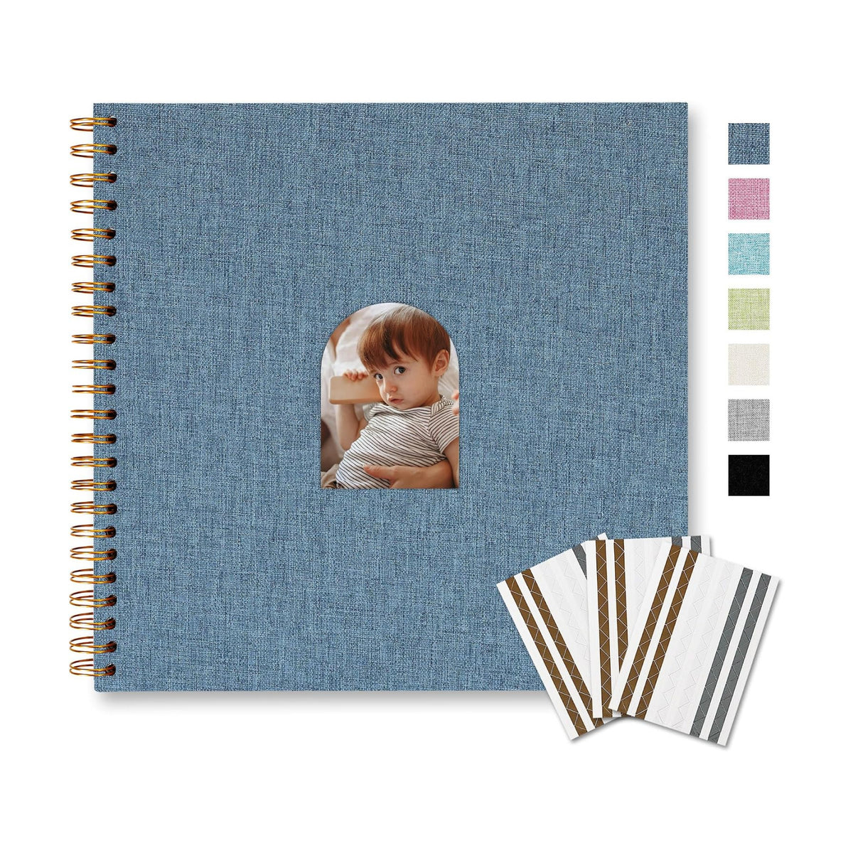 Vienrose Scrapbook Album,40 Pages,10x10 Inch,Dark Blue