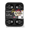 Wrenbury Large Skull Baking Pan - 6 Cup Metal Muffin Tin for Pizza Cupcakes