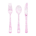 150PCS Purple Plastic Silverware, Purple Glitter Plastic Cutlery Disposable, 50 Forks, 50 Knives, 50 Spoons Heavy Duty, Perfect for Birthday, Wedding, Baby Shower, Picnic