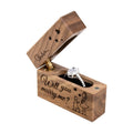 Wooden Engagement Ring Box Small Slim Proposal Wedding Ring Case