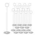ERYTLLY 16PK Place Card Holders 12 Inch Table Number Holders Table Card Holders Steel Card Holders for Birthdays,Weddings,Photos, Food Signs, Memo Notes, Restaurants (Matte Silver)
