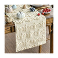 Artoid Mode Beige Soft Faux Fur Pumpkins Fall Table Runner 13x120 Inch
