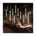 kakoya Flameless Floating Candles with Wand，12 Pcs Magic LED Hanging Taper Candles，Flickering Battery Operated Taper Candle with Wand Remote for Halloween Decorations Best Gift（White）
