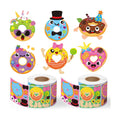 Haooryx Donut DIY Sticker Rolls, 600pcs Make A Donut Face Scene Stickers