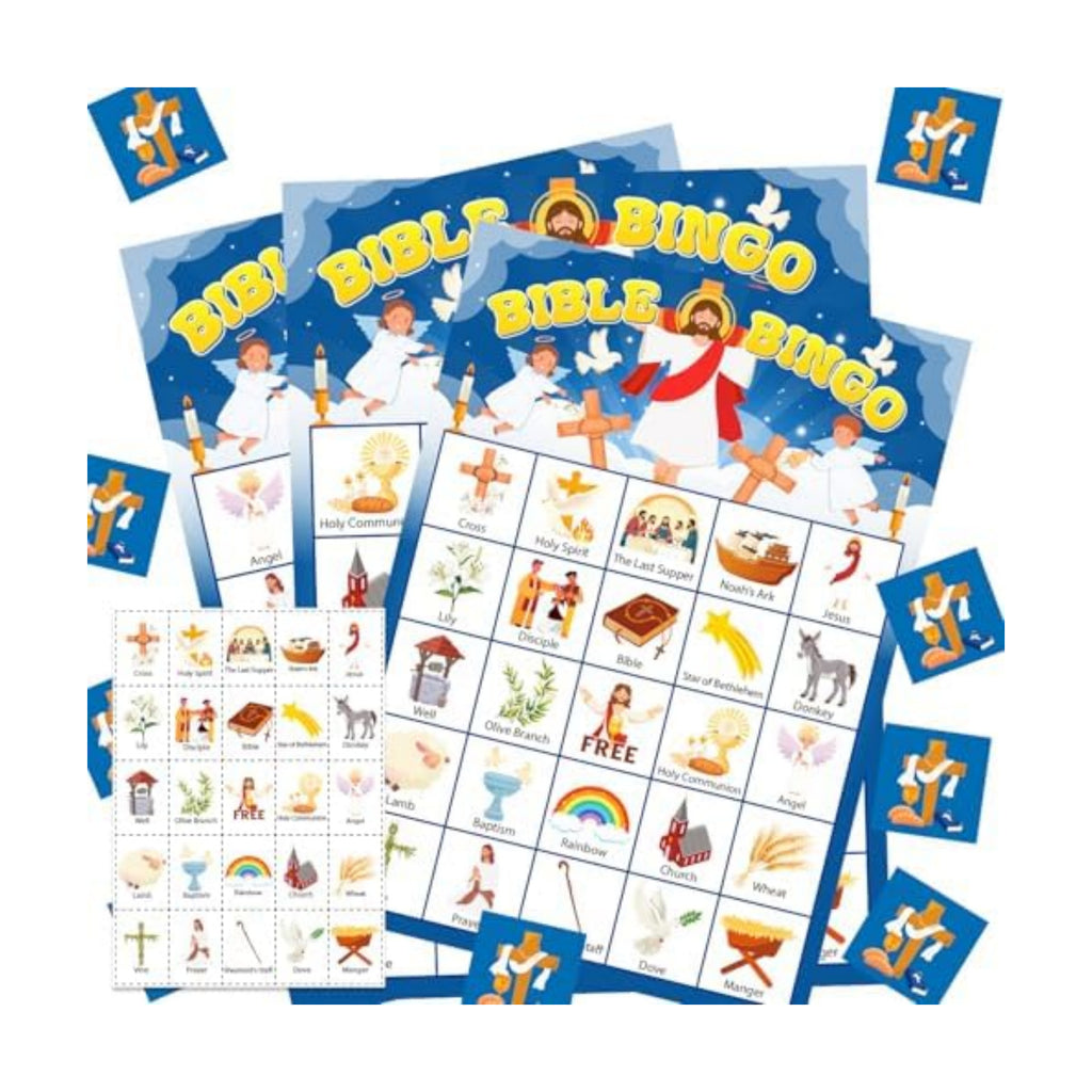 24 Players Christian Bible Bingo Game for Adults Kids